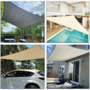 Shade Sail Rectangular Shade Sail, Waterproof and Resistant Solar Shade Cloth, for Patio Garden Terrace, Graphite Color, 2 x 4m