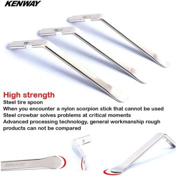 3 Pack Bicycle Tire Levers, Stainless Steel Tyre Spoon Changing Tool for Bike Tube Repair