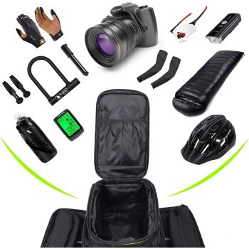 35L Bike Pannier Bag Waterproof Bicycle Rear Seat Trunk Bag with Rain Cover, Double Side Cargo Rack Saddle Bag for Cycling Riding