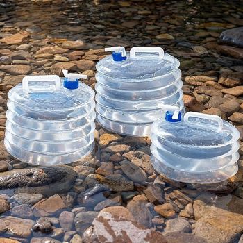 Collapsible Water Container 5L, BPA-Free Folding Water Carrier with Tap, Portable Water Storage Tank for Camping Hiking BBQ Picnic Outdoor Use