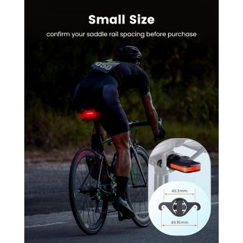 CL01 Bike Tail Light, 300 Degree Wide Angle Rear Bicycle Light with Auto On Off, Brake Sensing, 5 Modes, IPX6 Waterproof Taillight for Night Riding
