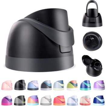 Replacement Lid Compatible with Owala FreeSip Water Bottle, One Button Flip Top, Leakproof, BPA-Free, Black, 16oz 24oz 32oz 40oz