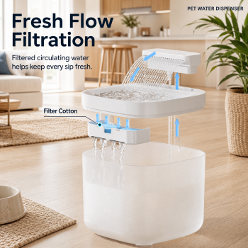 Cat Water Fountain Replacement Filters,for YSJ 1101 Water Fountain, 6 Pack Pet Fountain Filters with Activated Carbon and Sponge, Compatible with XC528 3L/101oz Automatic Cat Water Fountains