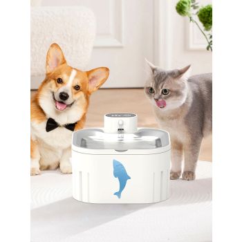 U7 Cat Water Fountain Waterer 3L/101oz, Wireless & USB Rechargeable Pet Water Fountain with 304 Stainless Steel Lid, Smart Infrared Motion Sensor Automatic Pet Water Dispenser, Ultra Quiet Pump, Detachable Easy Clean