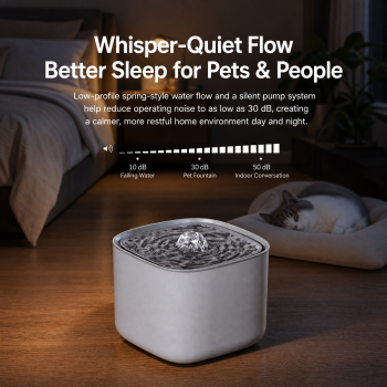 Black 3L/101oz Automatic Cat Water Fountain, Pet Water Dispenser with USB Wired Power, Detachable Design, Ultra-Quiet Pump (≤30dB), 3-Stage Filtration, Anti-Dry Burning Warning Light, BPA-Free for Multiple Cats & Small Dogs