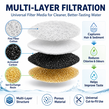 Black Cat Water Fountain 3L,6 Filter included, Wired Pet Water Dispenser for Cats & Small Dogs, Waterfall-Style Quiet Drinking Fountain with Filter, Easy-Clean ABS+PP Bowl, 5V 1A