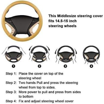 Luxury Fluffy Steering Wheel Cover for Women,Soft Warm Short Plush Steering Wheel Cover Red Fuzzy with Universal 14.5-15 Inch