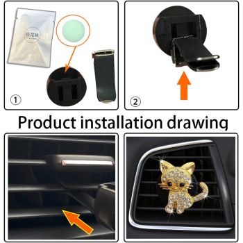 Bling Rhinestone Car Air Vent Clip,Car Air Freshener Vent Clips,Car Air Conditioning Outlet Clip Decorative,Bling Car Accessories Car Interior Decoration Charm,Cute Car Decor
