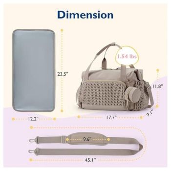 Black Large Quilted Diaper Bag Tote, Multi‑Functional Travel Baby Bag with Changing Mat & Pacifier Pouch, Stylish Maternity Hospital Bag for Labour & Delivery