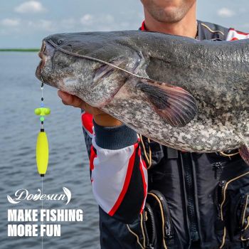 Pre-Tied Catfish Rig System, 23 Inch 55LB Santee Cooper Catfish Float Rig with Adjustable EVA Slip Float and High Carbon Circle Hooks 5/0 6/0 8/0, Ready-to-Fish for River and Bank Fishing(Cigar Float-6/0Hook * 6PCS)