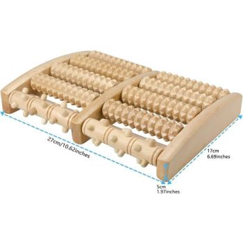 Wooden Foot Roller Massager, Natural Wood Foot Massage Roller Tool for Plantar Fasciitis Relief, Foot Pain Sore Arch Relief, Portable Foot Massager for Men Women Home Office Use