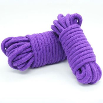 House Of Dasein Soft Cotton Knitted Rope Bondage Kink Bdsm Fetish Restraints - Purple - 5M