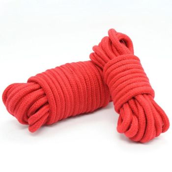 House Of Dasein Soft Cotton Knitted Rope Bondage Kink Bdsm Fetish Restraints - Red - 10M