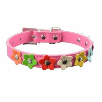 House Of Dasein Rainbow Flower Collars Pet Play Puppy Kitten Bondage Kink Fetish Restraints - Rose - S