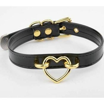 House Of Dasein Bdsm Heart Choker Collar Submissive Symbolic Jewelry Kink Fetish - Blackgold
