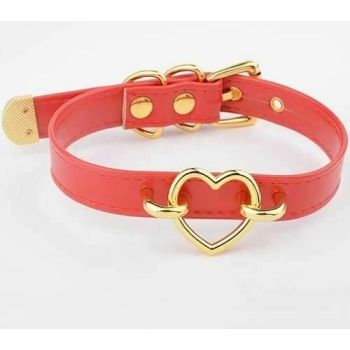 House Of Dasein Bdsm Heart Choker Collar Submissive Symbolic Jewelry Kink Fetish - Redgold
