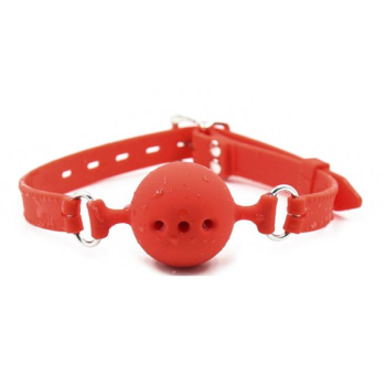 House Of Dasein Black Pink Red Breathable Silicone Ball Gag Bdsm Bondage Restraints - Red - 4.5Cm