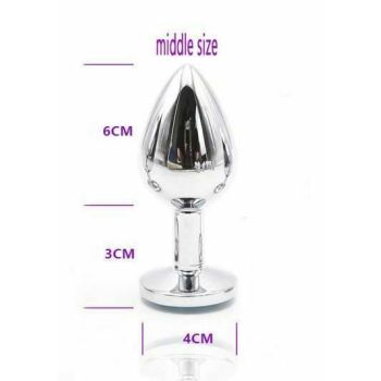 House Of Dasein Crystal Jewel Stainless Steel Anal Plugs Small Medium Large - Medium