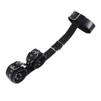 House Of Dasein Neck Collar To Wrist Cuffs Bondage Restraints Bdsm - Black