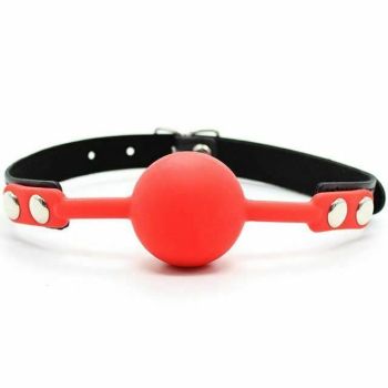 House Of Dasein Silicone Ball Gag Red Pink Black Breathable Bdsm Bondage Restraint - Red
