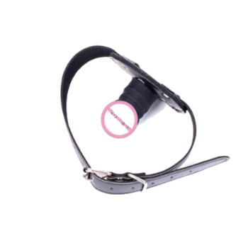 House Of Dasein Black Silicone Dildo Gag Phallic Mouth Muzzle Bondage Restraint - Black - 6Cm