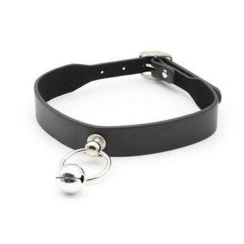 House Of Dasein Bdsm Collar Bell Choker Necklace Kitten Submissive Slave Play Bondage - Black With Silver Bell