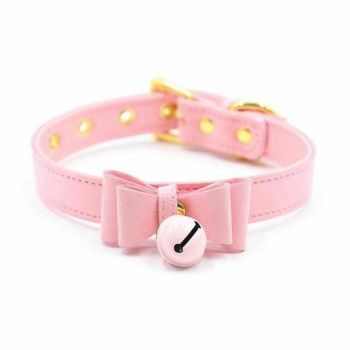 House Of Dasein Bdsm Collar Bell Choker Necklace Kitten Submissive Slave Play Bondage - Pink