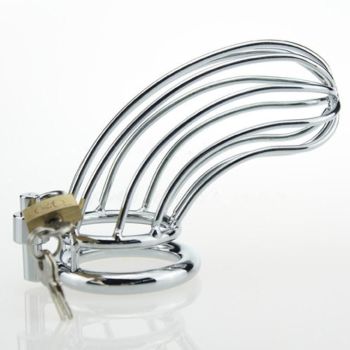 House Of Dasein Stainless Steel Locking Cock Cage Male Chastity Penis Ring Bdsm - 40Mm