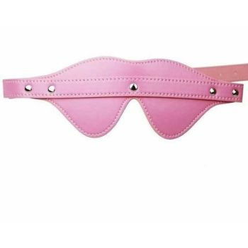 House Of Dasein Leather Blindfold Eye Mask Bdsm Bondage Restraint - Pink