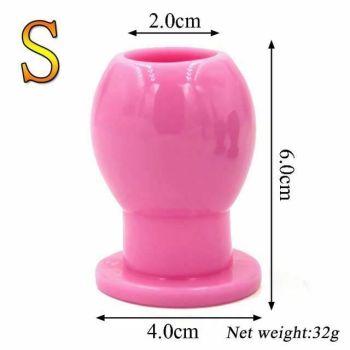 House Of Dasein Hollow Anal Plug Silicone Bdsm Enema Speculum Kink Fetish - Pink - Small