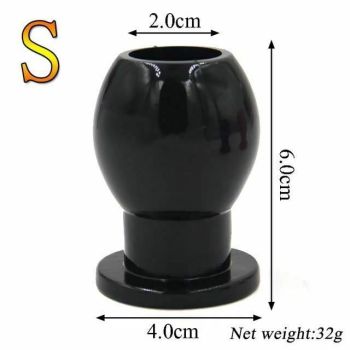 House Of Dasein Hollow Anal Plug Silicone Bdsm Enema Speculum Kink Fetish - Black - Small