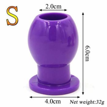 House Of Dasein Hollow Anal Plug Silicone Bdsm Enema Speculum Kink Fetish - Purple - Small