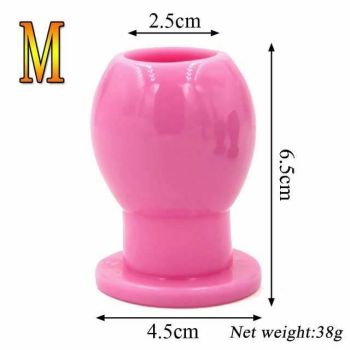 House Of Dasein Hollow Anal Plug Silicone Bdsm Enema Speculum Kink Fetish - Pink - Medium