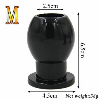 House Of Dasein Hollow Anal Plug Silicone Bdsm Enema Speculum Kink Fetish - Black - Medium