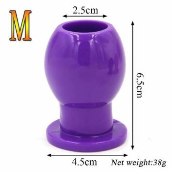 House Of Dasein Hollow Anal Plug Silicone Bdsm Enema Speculum Kink Fetish - Purple - Medium