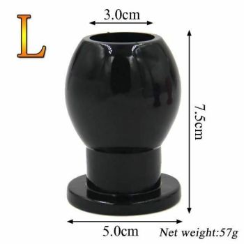 House Of Dasein Hollow Anal Plug Silicone Bdsm Enema Speculum Kink Fetish - Black - Large