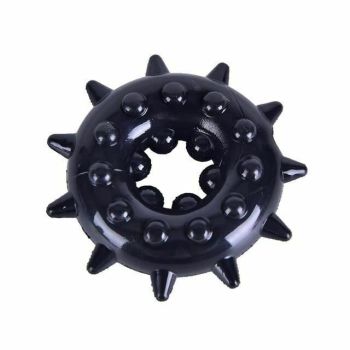 House Of Dasein Bdsm Silicone Cock Ring Snowflake Shape Ejaculation Delay Black Pink Blue Purple - Black