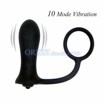 House Of Dasein Anal Vibrator Cock Ring Testicle Male Prostate Massager - Black - Model E