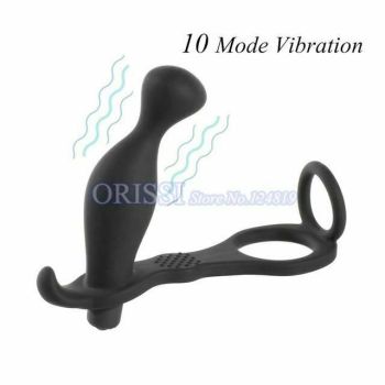 House Of Dasein Anal Vibrator Cock Ring Testicle Male Prostate Massager - Black - Model I