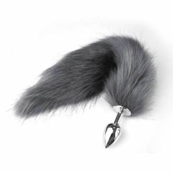 House Of Dasein Fluffy Fox Bunny Tail Anal Plug Pet Play Bdsm Cosplay - Grey - Fox Tail