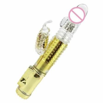 House Of Dasein Telescopic Thrusting Rabbit Vibrator G-Spot Clitoral Stimulation - Gold
