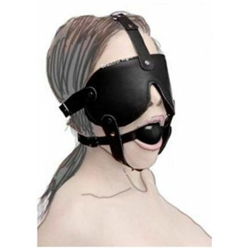 House Of Dasein Ball Gag Head Harness Mask Muzzle Blindfold Bondage Kink Bdsm Fetish Restraints - Style D