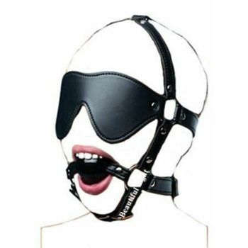 House Of Dasein Ball Gag Head Harness Mask Muzzle Blindfold Bondage Kink Bdsm Fetish Restraints - Style G