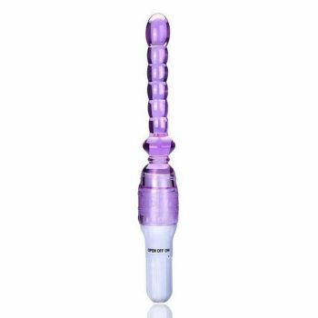 House Of Dasein Silicone Jelly Anal Beads Vibrator Butt Plug Bdsm Flexible Waterproof - Purple
