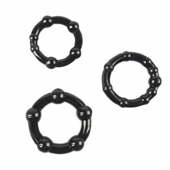 House Of Dasein Silicone Cock Rings Set 3 Bdsm Delay Ejaculation Pleasure Enhancement - Black - Type 1