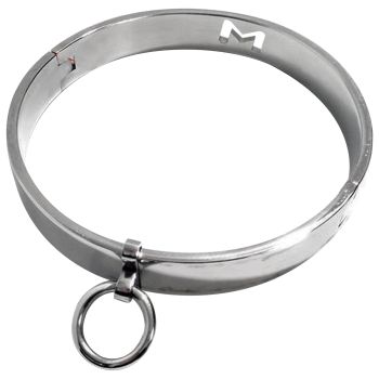 House Of Dasein Locking Metal Collar Bdsm Slave Play Bondage Kink Fetish Restraints - Silver - Dia.145Mm