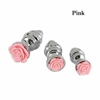 House Of Dasein Pink Rose Stainless Steel Metal Butt Plug Anal Training Bdsm - Rose - Small