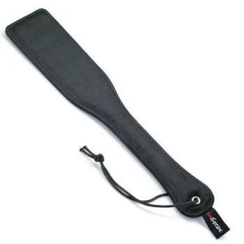 House Of Dasein Double-Sided Paddle Impact Toy Red Black Satin Leather Bdsm - Black