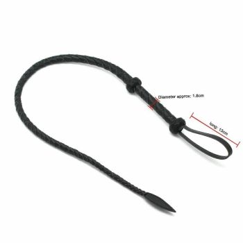 House Of Dasein Black Microfiber Leather Braided Whip Spanking Play Bdsm Impact Toy Fetish - Loop