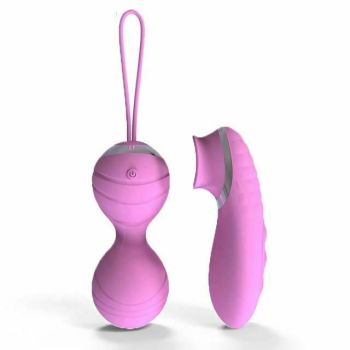 House Of Dasein Pink Purple 10 Speed Vibrating Kegel Remote Vibrator Ben Wa Balls - Pink